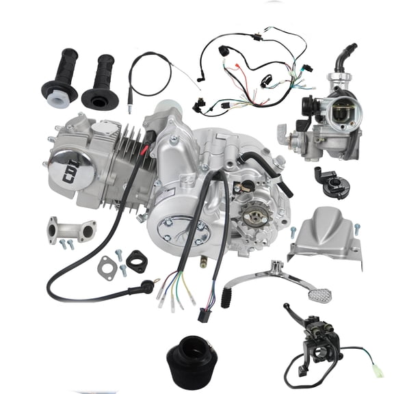 140cc ATV Go Kart Engine Motor Kit Semi Auto Electric Start 4-Stroke Motor 3 Speed with Reverse & Wiring & Carburetor for ATV Quad Buggy Golf Cart 4 Wheelers Tricycle Taotao Coolster ATC70