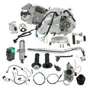 140cc Racing Engine Motor Complete Kit , 4 Stroke Motor 4 Speed Pit Bike Engine with Exhaust System, Wiring, Electric Start, Manual Clutch for Dirt Bike CRF50 CRF70 Z50R CT70 CT90 QR50 ATC70
