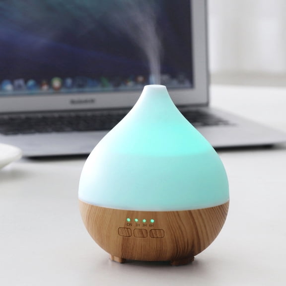 140ml Wood Grain Aroma Diffuser USB Portable Humidifier Ultrasonic Mist Maker Essential Oil Diffuser Quiet Auto Shut-Off for Home Office Bedroom Small Space Travel Desk Humidifier Air Freshener