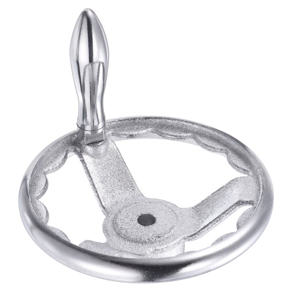 140mm/5.51Inch Rotary Handwheel with M10x1.5 Revolving Handle Chrome Plated Carbon Steel Round Handwheel for Milling Machine, Lathe, Grinder, Machine Tool