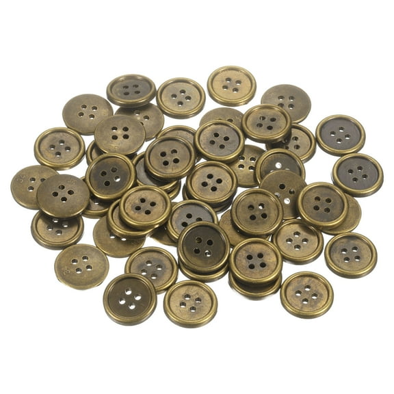 140pcs 50pcs 34L Plastic Sewing Buttons 21mm 5/6" 4-Hole Round Replacement Craft Button for Coats Sewing Clothing and DIY, Bronze