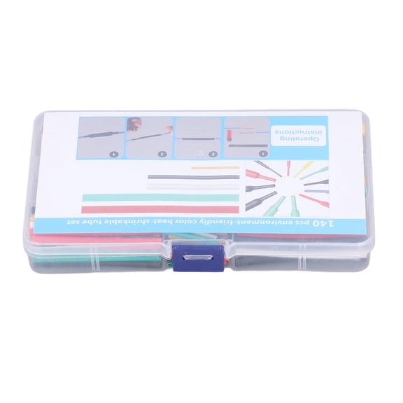 140pcs Heat Shrink Tubing Kit Electrical Wire Wrap Assortment Tube Insulation Cable Sleeve Set with Storage Box for DIY Electrical Connection Protection, 1.2 to 3.5 inches / 30 to 90 mm Length