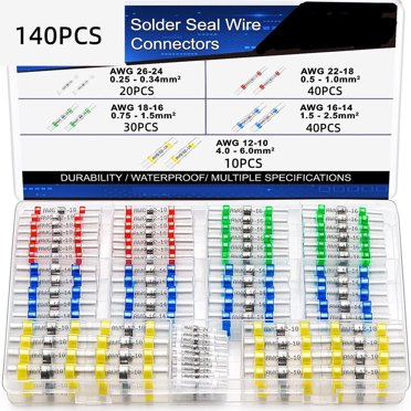 840pc Heat Shrink Solder Connectors Kit – Waterproof Wire Terminals 26-10 AWG
