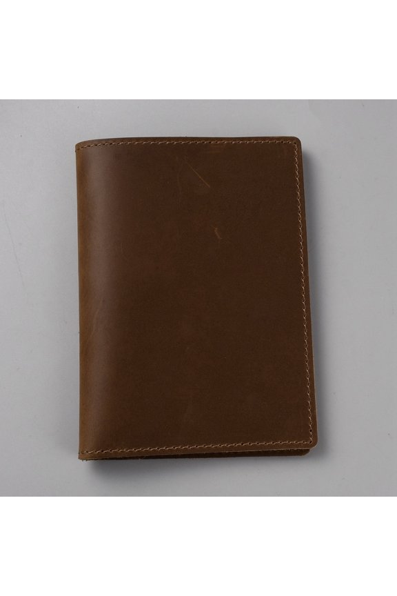 141 * 105mm Passport Holder Cover Wallet RFID Blocking Sienna Crazy Horse Leather Wallet Handmade Genuine Leather Passport Case Travel Document