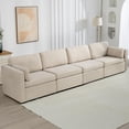 thumbnail image 1 of 141.3’’ Oversized Modular Sectional Sofa, 4-Seater Sofa Modern Couch with Removable Cushion Cover, Modular Sofa Couch with Extra Pillows, Deep Seat for Living Room, Apartment (Beige, 4 Seats), 1 of 6