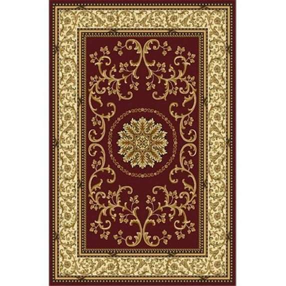 1419-1330-BURGUNDY Noble Rectangular Burgundy Traditional Italy Area Rug, 3 ft. 3 in. W x 5 ft. 4 in. H