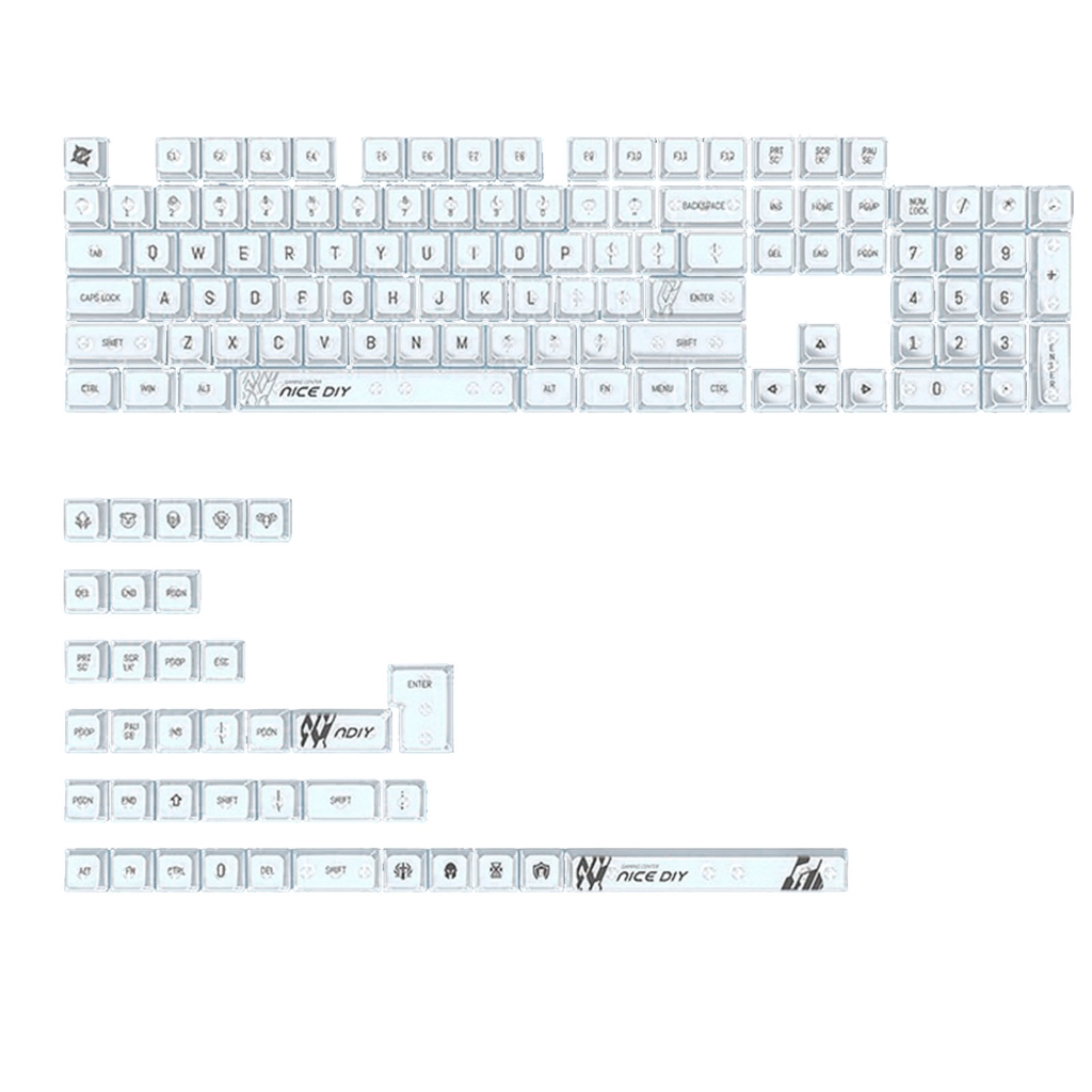 141Key Backlit Keycaps with MDA Height for 84/87/98/104/108 Mechanical Keyboards