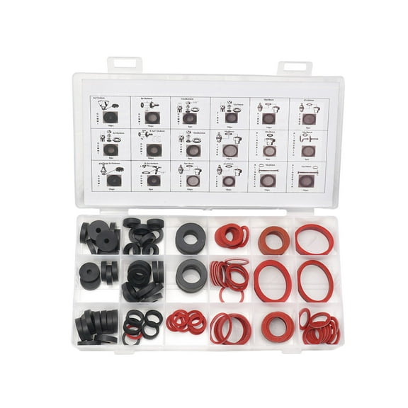 141Pcs/Box Hydraulic Sealing Kit Accessories Flat Washers Seal Ring Seal O-Ring Hydraulic Seal Kit Assortment Nbr Gasket O-Ring