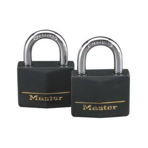 141T Solid-Brass Keyed Padlocks, Black Covered Key Head, 2-Pack, 1-9/16 In. - Quantity 4