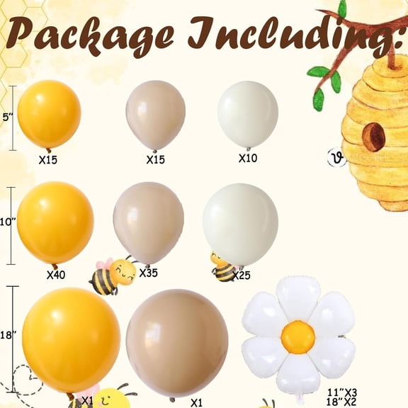 141pcs Bee Balloon Garland Arch Kit for Bride to Bee Party Decorations and Celebration Supplies