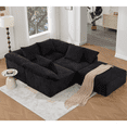 thumbnail image 1 of 142" L-Shaped Modular Sofa Set, 5-Piece Convertible Sleeper with Reconfigurable Design, No Assembly Required, Chenille Fabric, Black, 1 of 9