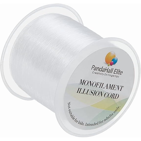 142 Yards 0.2mm Clear String Fishing Line Invisible Beading Cords Nylon Thread String Inelastic Jewelry Wire for Valentine Bracelet Jewelry Making Ornaments Hanging Party Decor Seed Beads