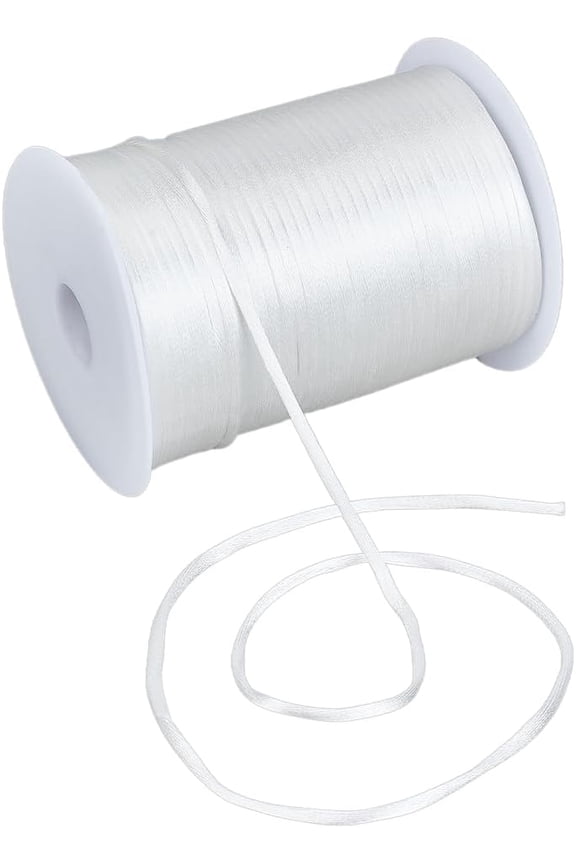 142 Yards 3mm White Satin Cord Rattail Silk Cord Chinese Knot Thread Nylon Trim Necklace Rope Kumihimo Thread for Knotting Sewing Beading Jewelry Making Macrame Crochet DIY Crafts