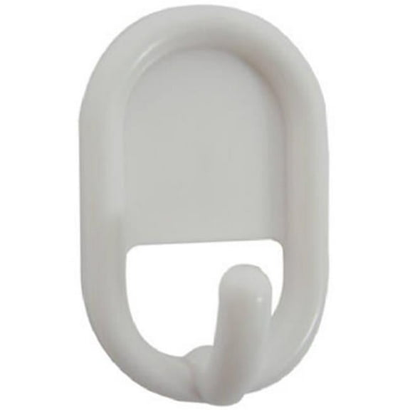 14201 0.68 x 0.77 in. White ABS Plastic Adhesive Hook - 2 Pack, Pack Of 6