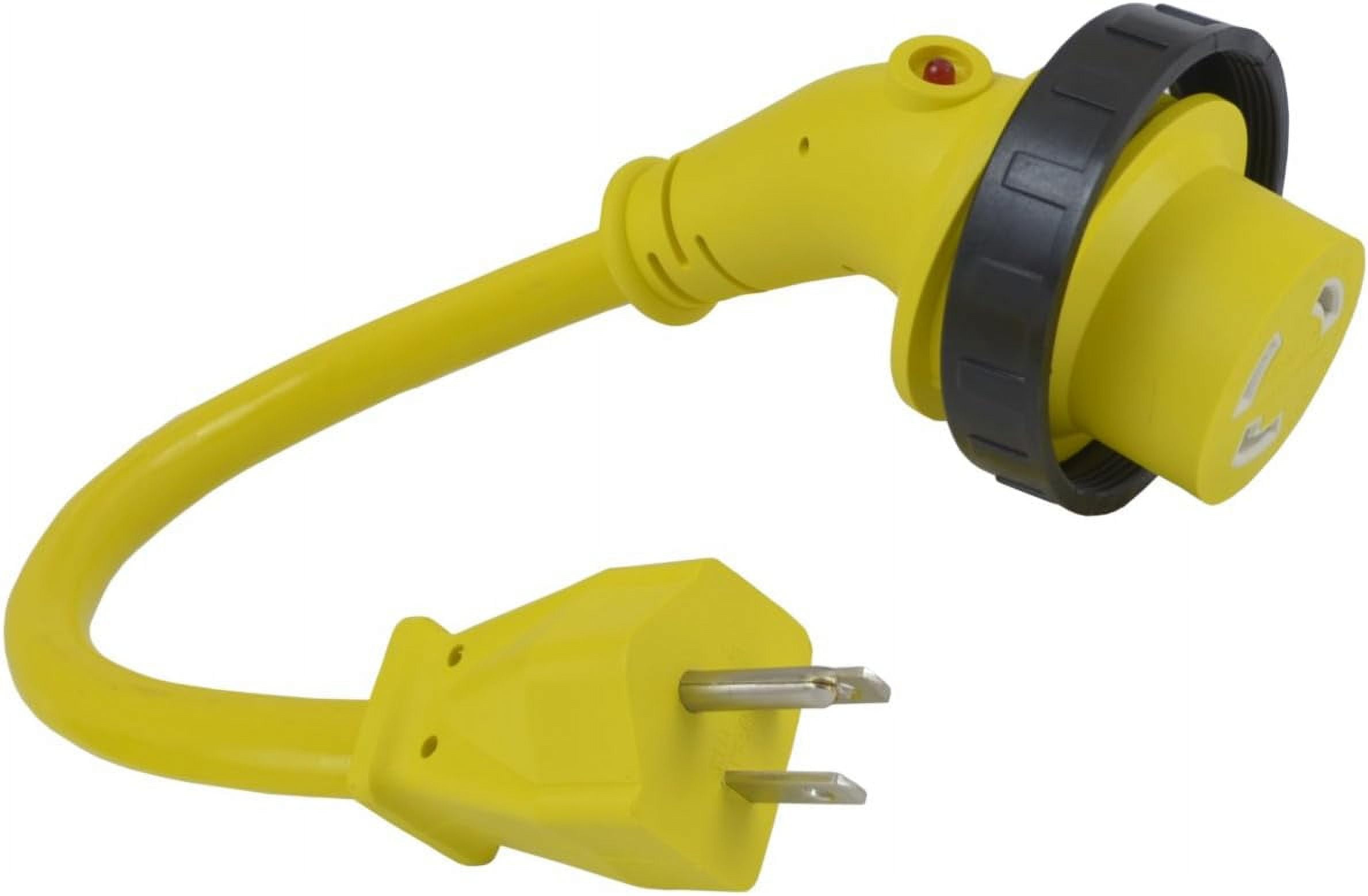 14205 RV 1.5Feet Pigtail Adapter Power Cord 15Amp Male Plug To 30 Amp
