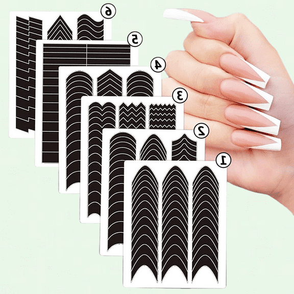 1422 Pcs French Tip Nail Guides, DIY Decoration Stencil Tools