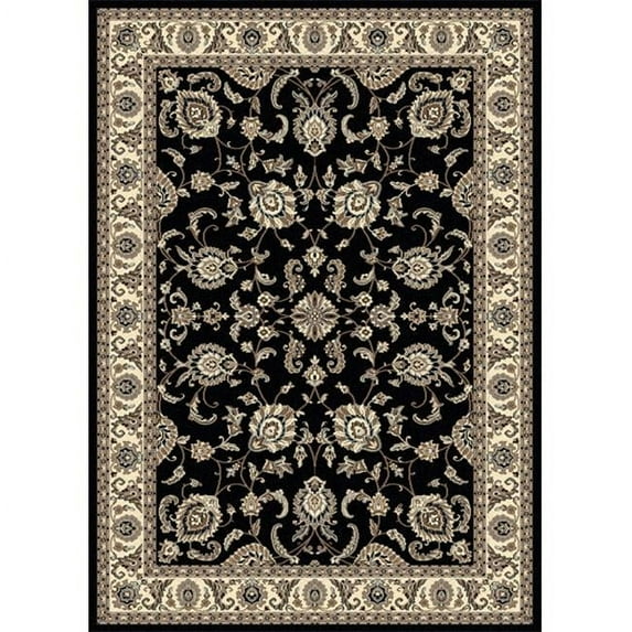 1426-0012-BLACK Alba Rectangular Black Traditional Italy Area Rug, 7 ft. 9 in. W x 11 ft. H