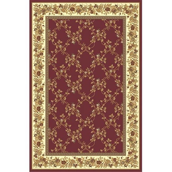 1427-1733-BURGUNDY Noble Rectangular Burgundy Transitional Italy Area Rug, 7 ft. 9 in. W x 11 ft. 6 in. H