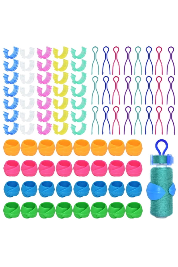 142Pcs Bobbin Thread Buddies Set Sewing Thread Spool Organizer Including 70Pcs Bobbin Holders Clips, 32Pcs Bobbin Thread Spool Huggers and 40Pcs Bobbin Clips Holder for Embroidery Quilting Sewing