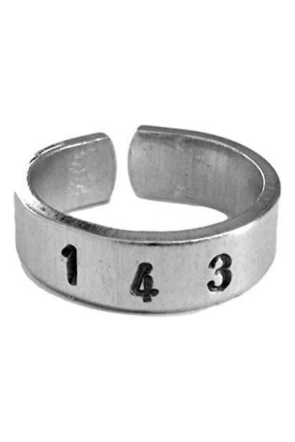 143 - I Love You in Numbers - I Love You Ring - Aluminum