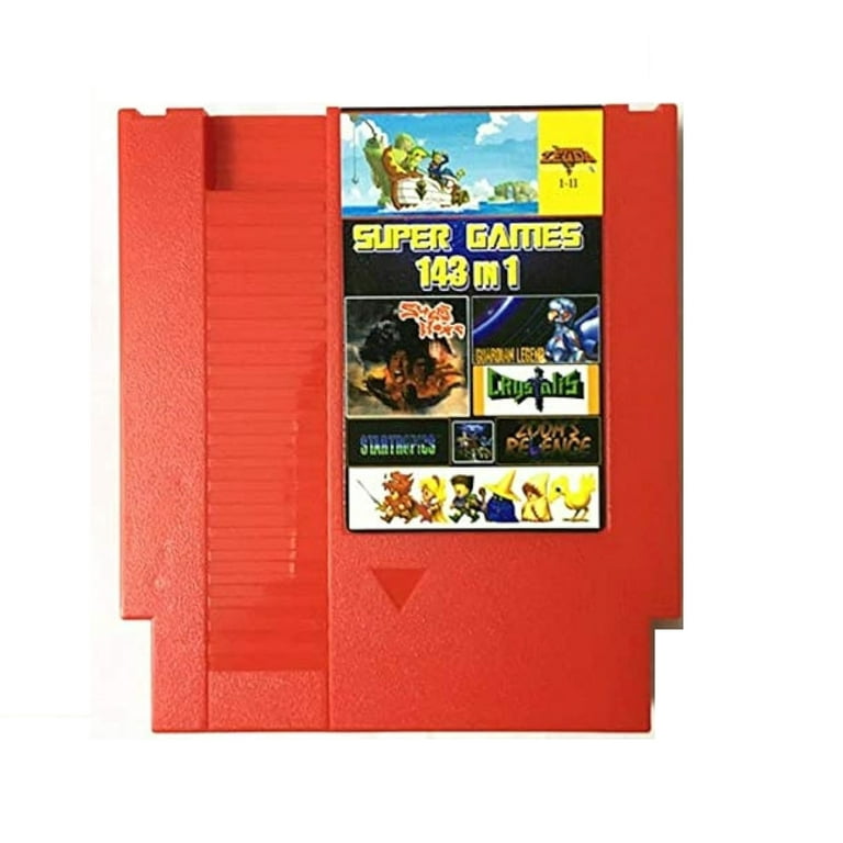 143 in 1 NES Super Games Multi Cart 72 Pin 8 bit Red Game