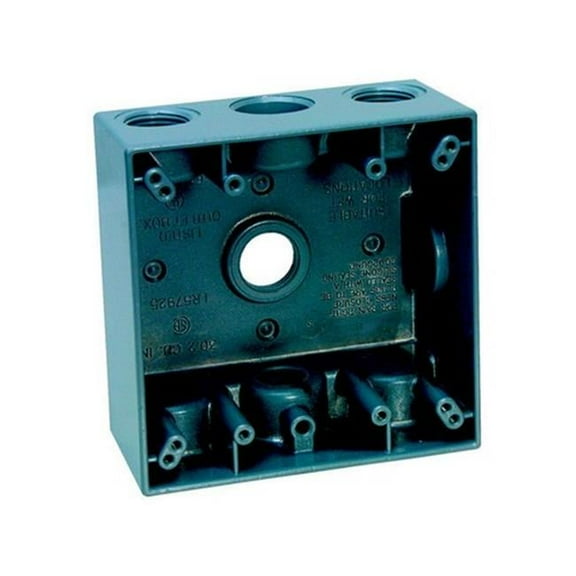 14351 Gray 2 Gang 5 Holes Outlet Box