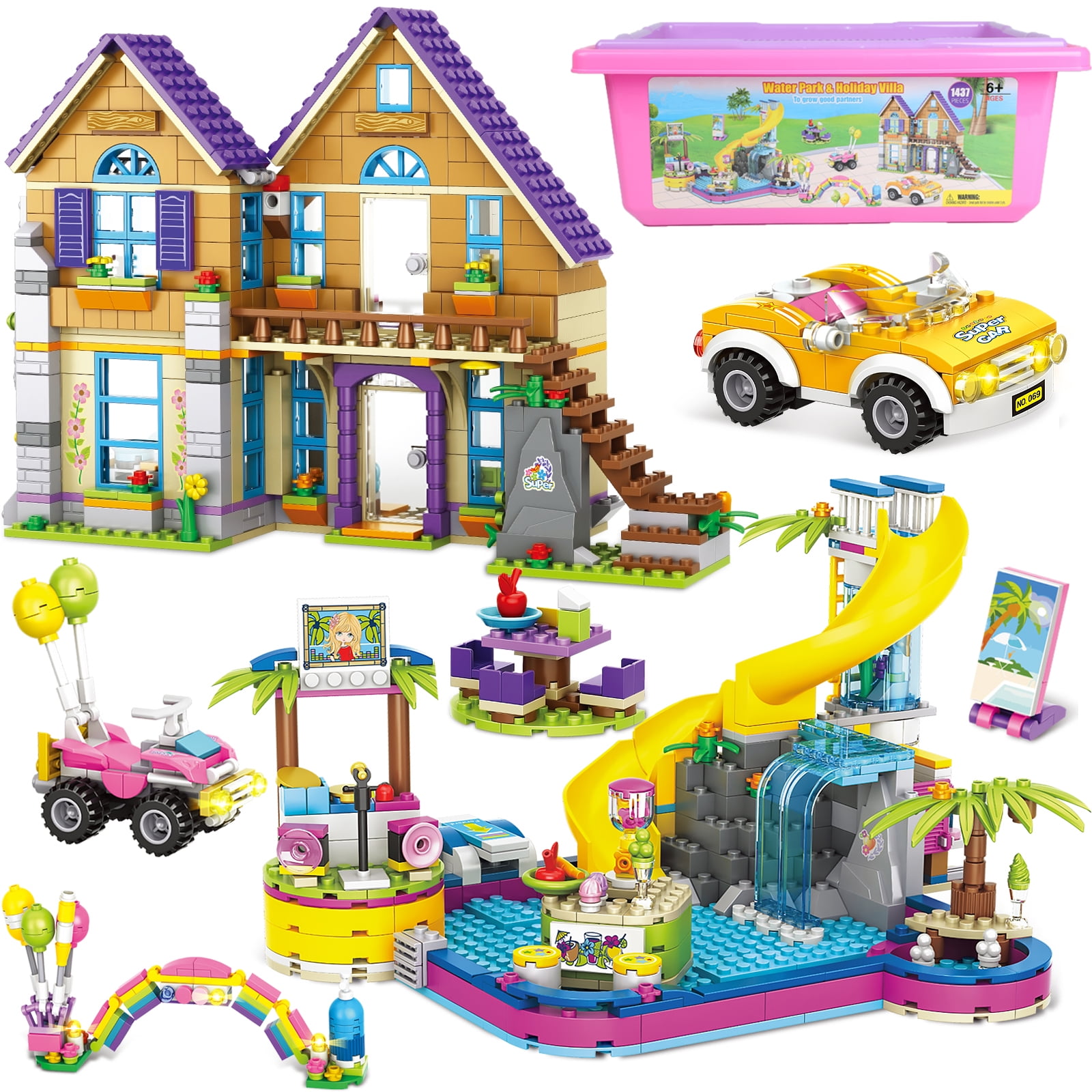 Friends House Building Toys, Family Beach House Holiday Villa