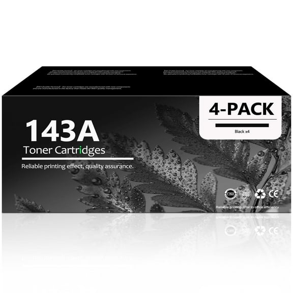 143A Toner Cartridge Compatible for HP 143A W1143A Toner Cartridge for Laser MFP 1201nw 1202w Printer (4 Pack Black)