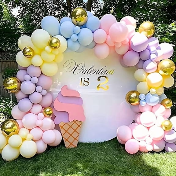 143pcs Pastel Balloon Garland Set - Vibrant Rainbow Arch for Birthday Parties, Weddings, and Themed Celebrations