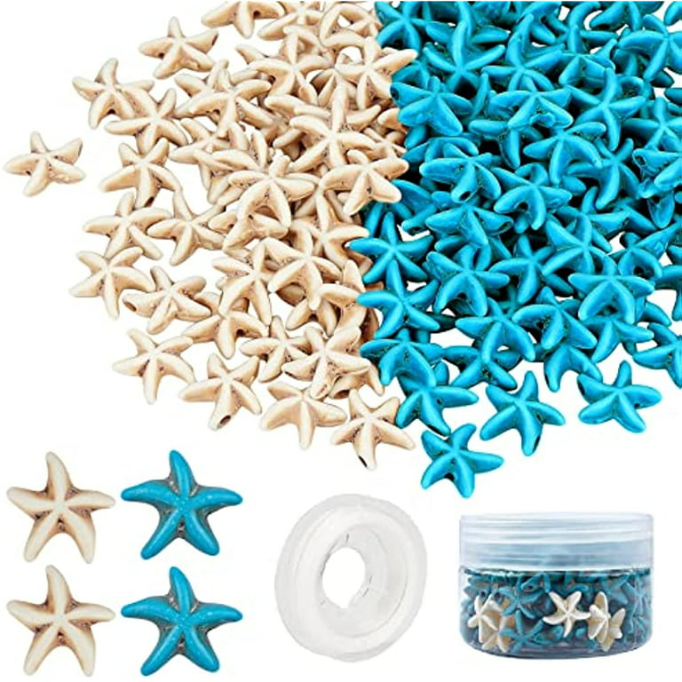 144~156Pcs Waterproof Synthesis Turquoise Beads Bulk Starfish