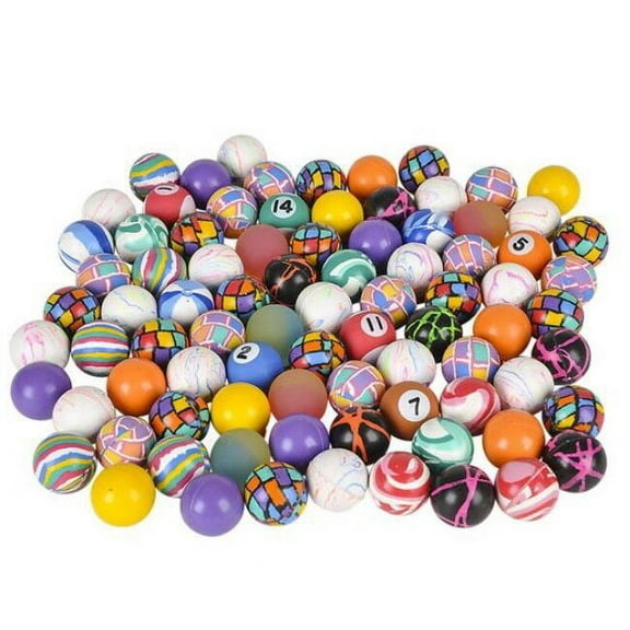 144 ASSORTED 27MM SUPERBALLS, HIGH BOUNCE, BOUNCY BALLS
