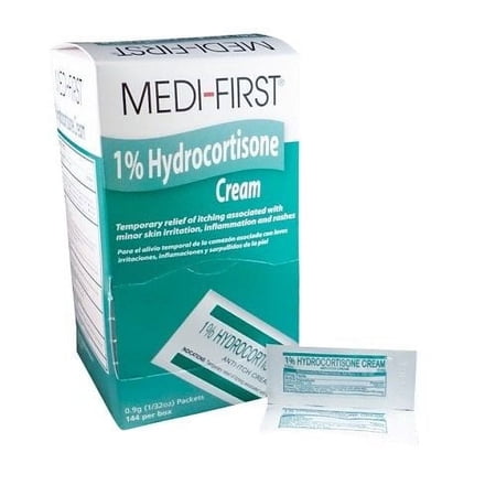 144/Box 1% Hydrocortisone Itch Relief Cream - 1/32 Oz - 1 Box - Medi-First - MS-60730