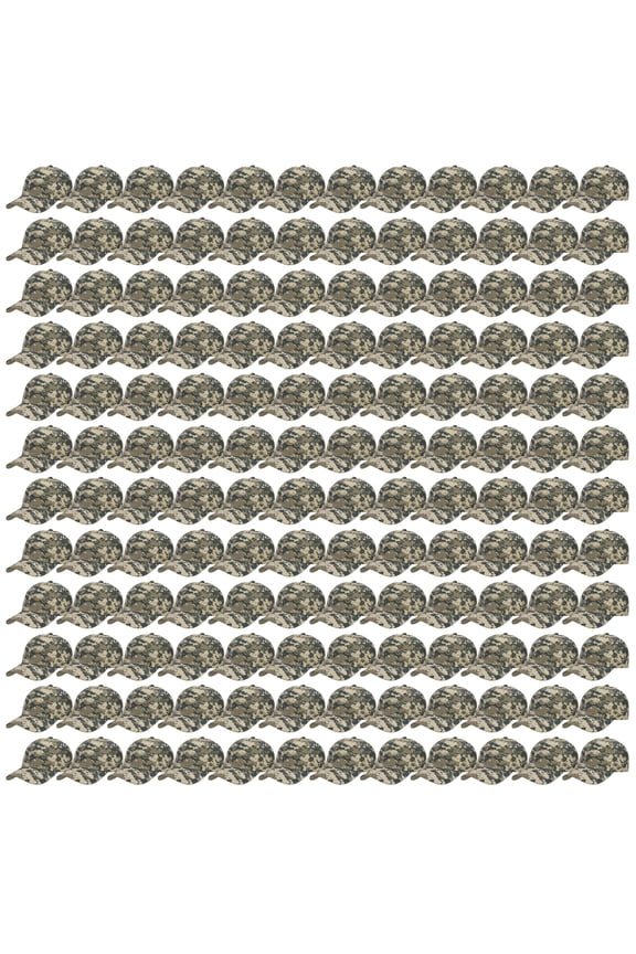 144 Caps Case Pack Unisex Baseball Plain Blank Hat Adjustable Size Wholesale Lot - Digital Camouflage