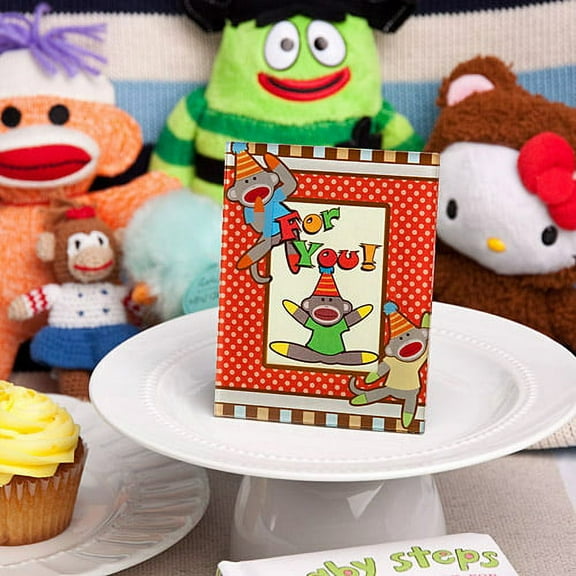 144 Cheery sock monkey picture/place card frames