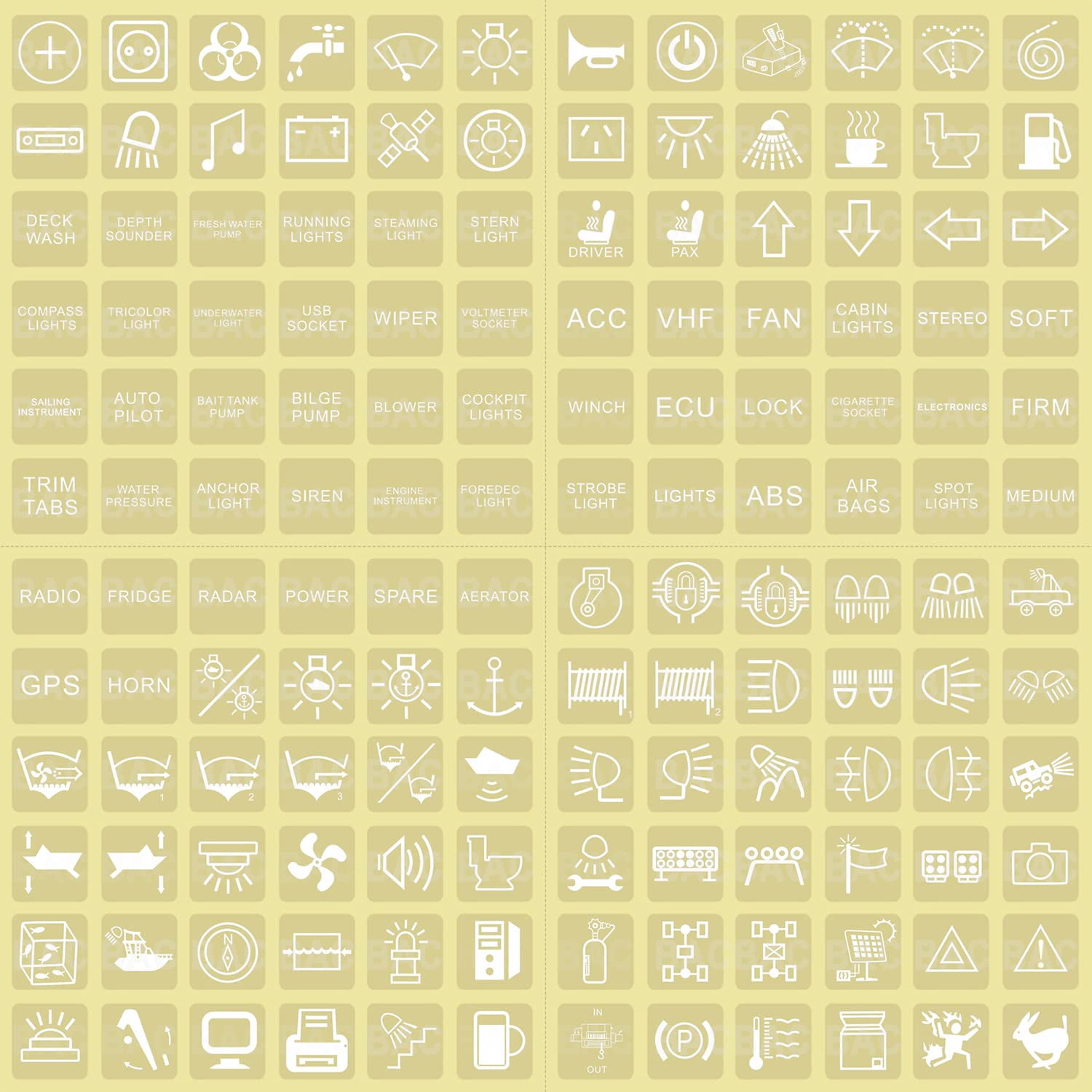 144 Clear Switch Label for Dashboard Central Console Switch Panel Decal