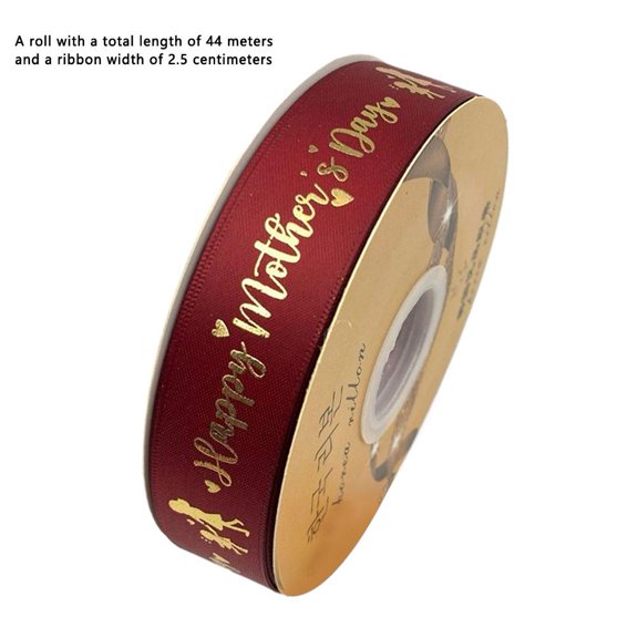 144 Feet Mother's Day Ribbon Happy Mother's Day for Mom Gifts, Flower Bouquets & Special Celebration Wrapping