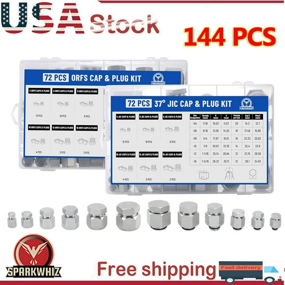 144 JIC ORFS Cap and Plug Kit Master Industrial Hydraulic Hose Tube Pipe Fitting