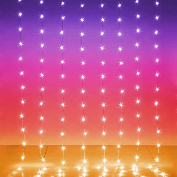 144-LED 6ft x 8ft RGB Color Changing Curtain String Lights for Indoor Outdoor Decor