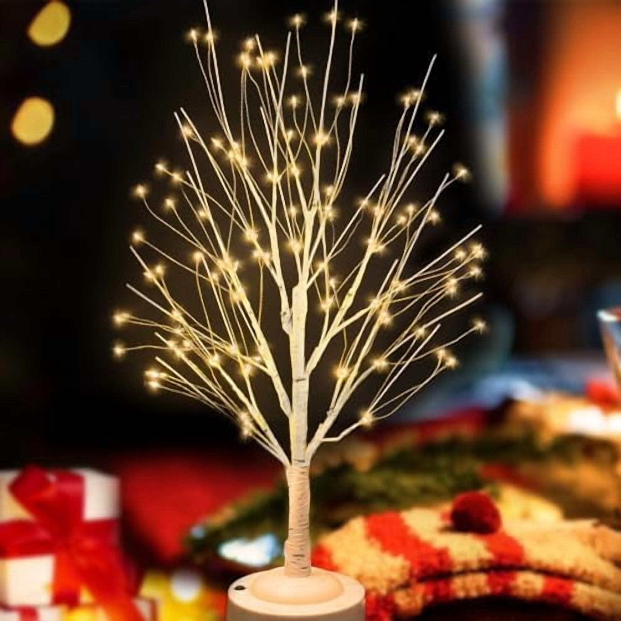 144 LED Birch Tree with Lights, USB/Battery Powered Warm White ...