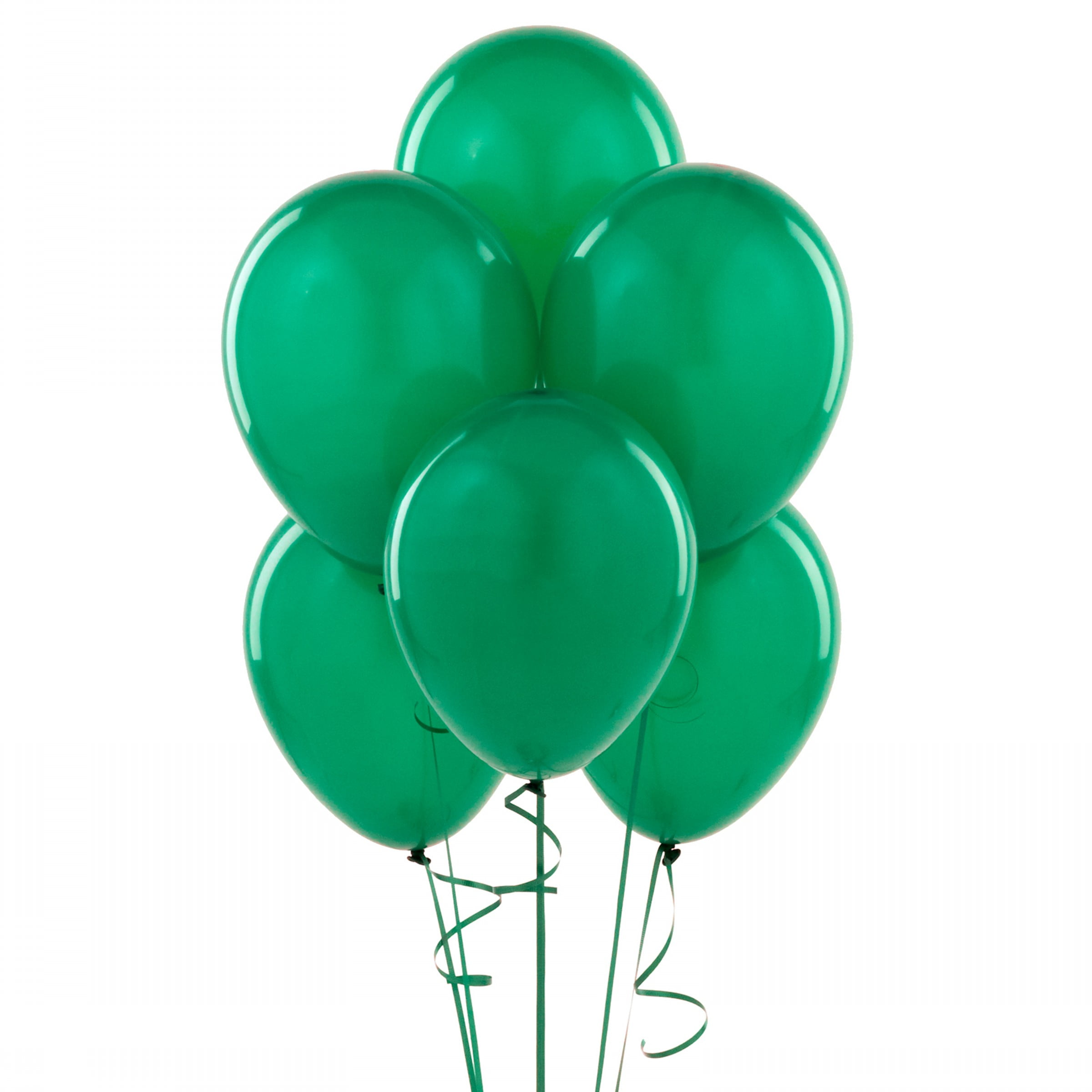 144 Latex Balloons 12" with Clips and Curling Ribbon - Green