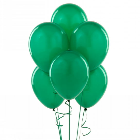 144 Latex Balloons 12" with Clips and Curling Ribbon - Green