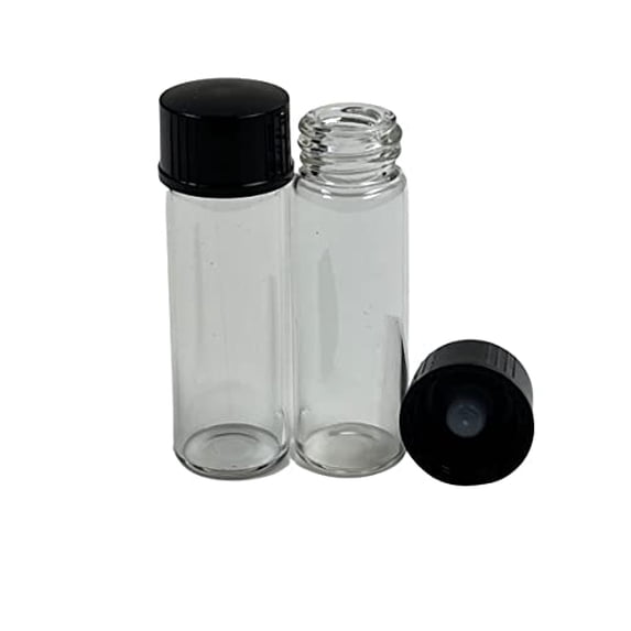ANANDA 144-Pack 1 Oz (30ml) Amber Boston Round Glass Vials With Cone Liner Caps