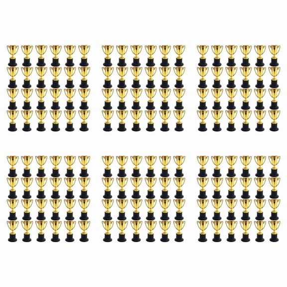 144 Pack Mini Trophy for Kids Awards,Plastic Gold Award Trophy Cups,for Party Favors,Rewards,Sports,Competitions