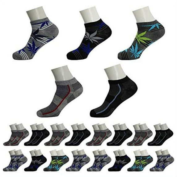 144 Pairs - Moda West - Unisex Ankle Socks - Assorted Colors/Patterns Sizes 9-11
