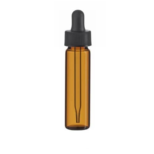 144 Pcs, 17mm X 60mm [2 Dram, 7.5ml] AMBER Glass Vials with Standard Dropper$$Other