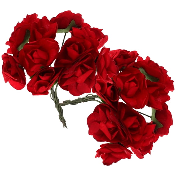 144 Pcs Artificial Red Flowers Paper Study Room Decoration Living