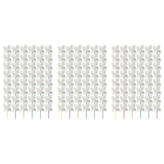 144 Pcs DIY Pinwheels Craft White Blank Paper Pinwheels Color Your Own Pinwheels for Kids Summer Activity Arts