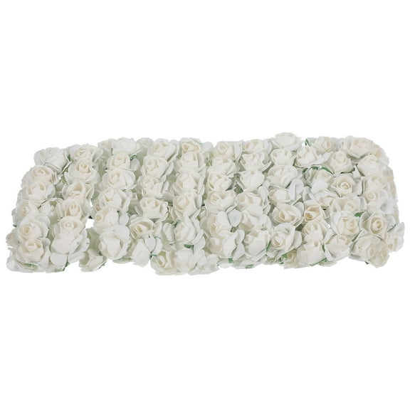 144 Pcs Fake Flowers Paper Rose Simulation Rose Store Decoration 8X1.5cm White
