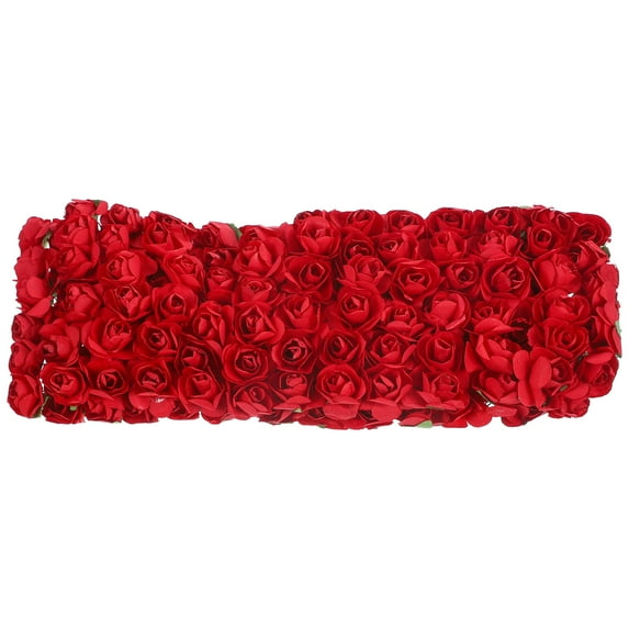 144 Pcs Wedding Decorations for Ceremony Paper Rose Artificial Flowers Real Touch Bouquet of Imitation Red