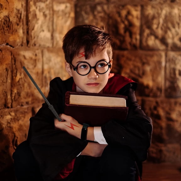 144 Pcs Wizard Wand Party Favors for Kids - 36 Glasses, 36 Wands, 36 Brooms, 72 Tattoos